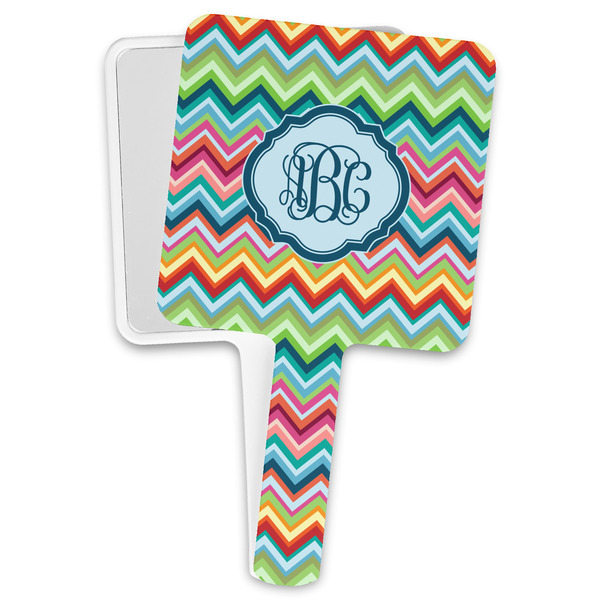 Custom Retro Chevron Monogram Hand Mirror