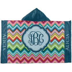 Retro Chevron Monogram Kids Hooded Towel (Personalized)