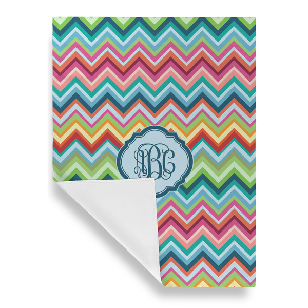 Retro Chevron Monogram House Flags - Single Sided - FRONT FOLDED