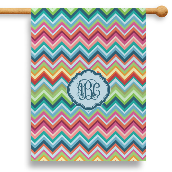 Custom Retro Chevron Monogram 28" House Flag