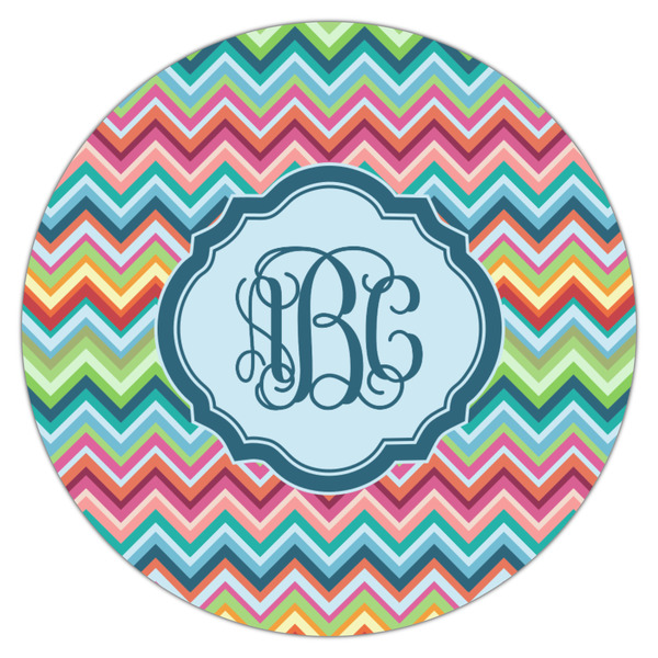 Retro Chevron Monogram Icing Circle - Medium - Single