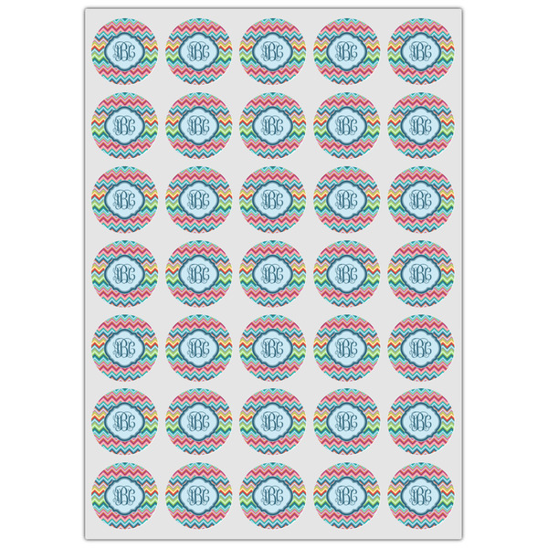 Retro Chevron Monogram Icing Circle - XSmall - Set of 35