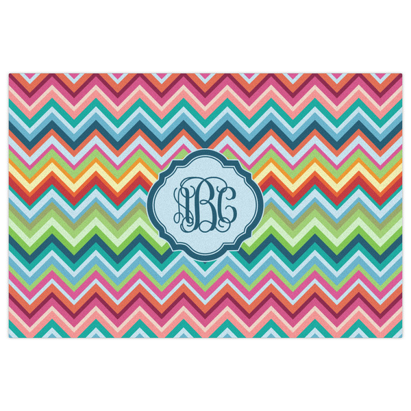 Retro Chevron Monogram Indoor / Outdoor Rug - 2'x3' - Front Flat