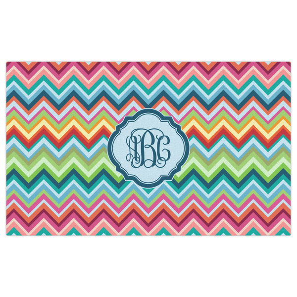 Retro Chevron Monogram Indoor / Outdoor Rug - 3'x5' - Front Flat