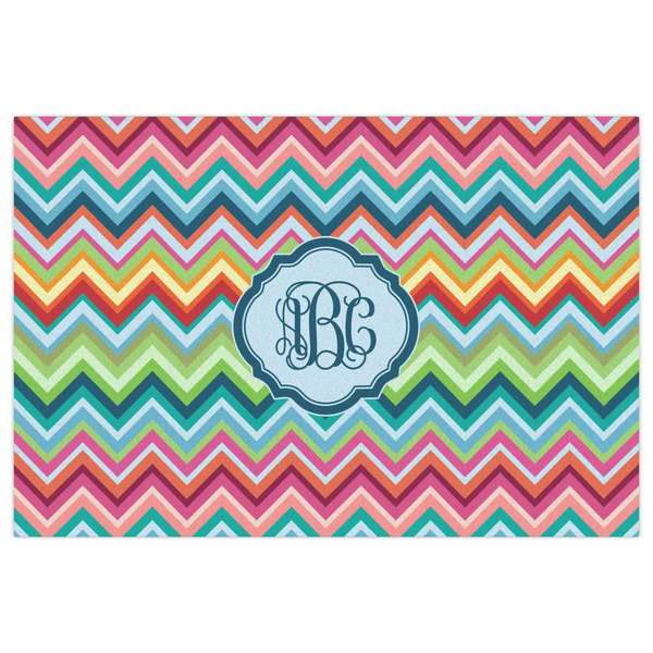 Retro Chevron Monogram Indoor / Outdoor Rug - 4'x6' - Front Flat