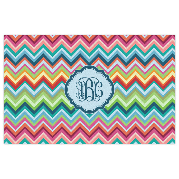 Retro Chevron Monogram Indoor / Outdoor Rug - 5'x8' - Front Flat