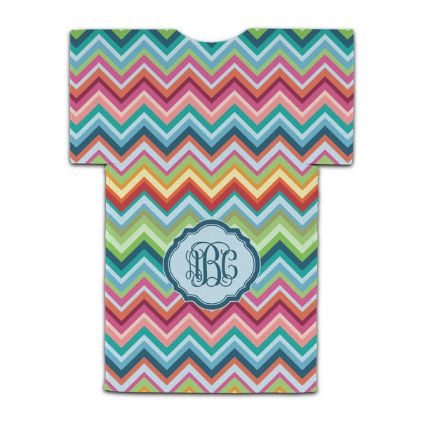 Retro Chevron Monogram Jersey Bottle Cooler - BACK (flat)