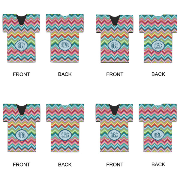Retro Chevron Monogram Jersey Bottle Cooler - Set of 4 - APPROVAL