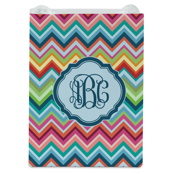 Retro Chevron Monogram Jewelry Gift Bag - Gloss - Front