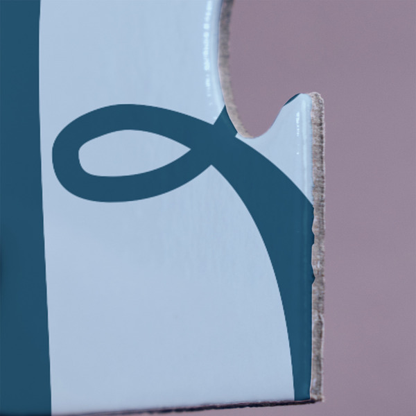 Retro Chevron Monogram Jigsaw Puzzle 30 Piece  - Close Up