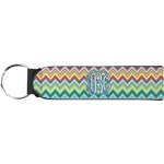 Retro Chevron Monogram Neoprene Keychain Fob (Personalized)