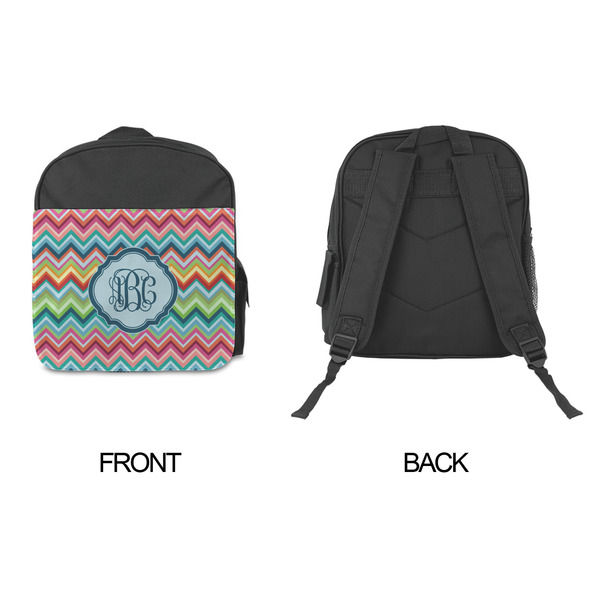 Retro Chevron Monogram Kid's Backpack - Approval