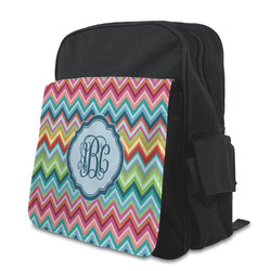 Retro Chevron Monogram Preschool Backpack