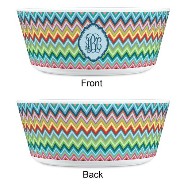 Retro Chevron Monogram Kids Bowls - APPROVAL