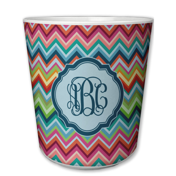 Custom Retro Chevron Monogram Plastic Tumbler 6oz (Personalized)