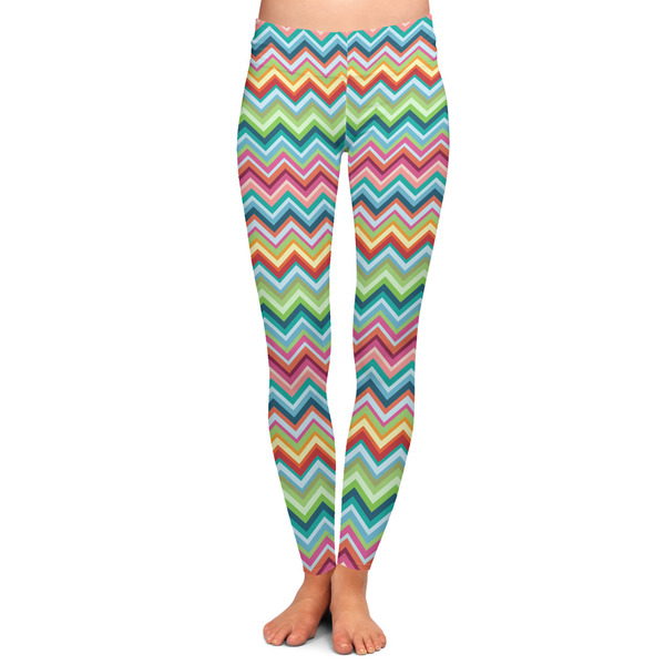 Custom Retro Chevron Monogram Ladies Leggings - Extra Large