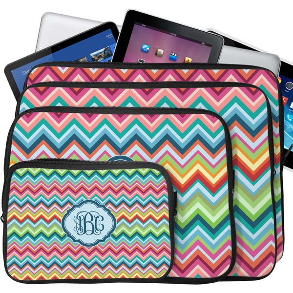 Retro Chevron Monogram Laptop Case Sizes