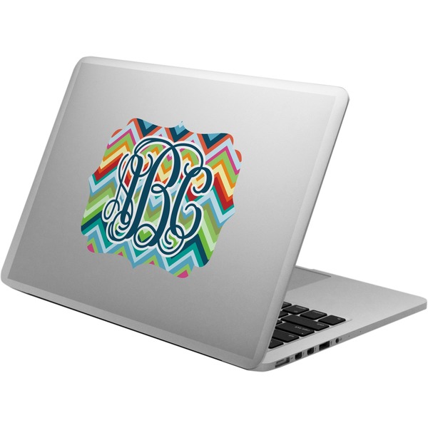 Custom Retro Chevron Monogram Laptop Decal (Personalized)