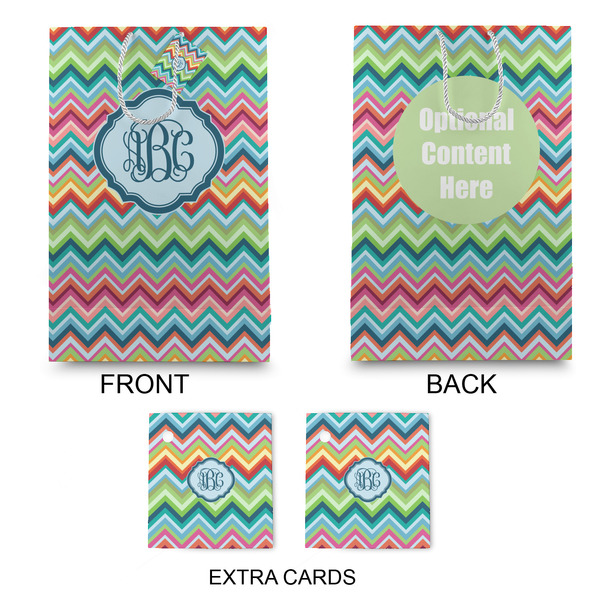 Retro Chevron Monogram Large Gift Bag - Approval