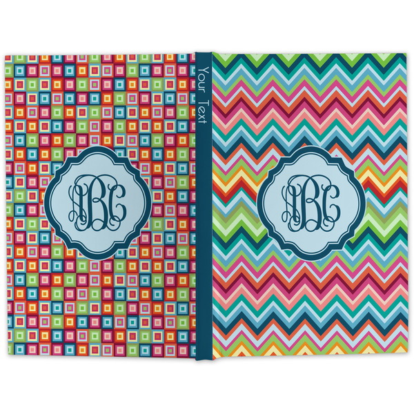Retro Chevron Monogram Large Hard Cover Journal - Apvl
