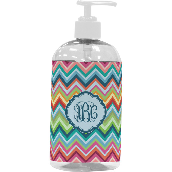 Retro Chevron Monogram Large Liquid Dispenser (16 oz) - White