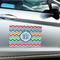 Retro Chevron Monogram Large Rectangle Car Magnets- In Context