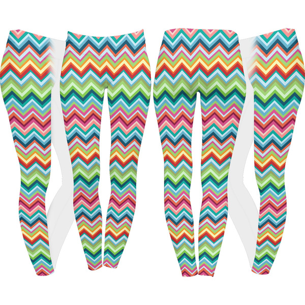Retro Chevron Monogram Leggings Turn Around - Apvl