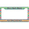 Retro Chevron Monogram License Plate Frame - Style B