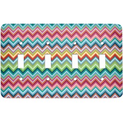 Retro Chevron Monogram Light Switch Cover (4 Toggle Plate)