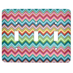 Retro Chevron Monogram Light Switch Cover (3 Toggle Plate)