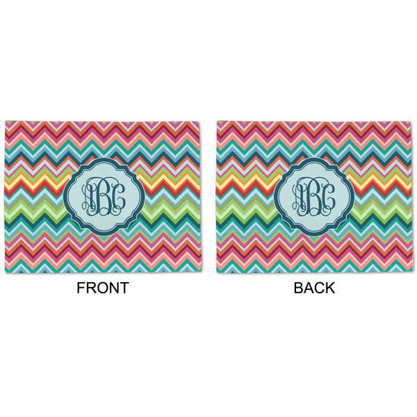 Retro Chevron Monogram Linen Placemat - APPROVAL (double sided)