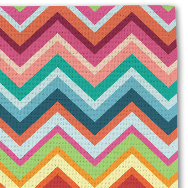 Retro Chevron Monogram Linen Placemat - DETAIL