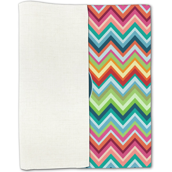 Retro Chevron Monogram Linen Placemat - Folded Half
