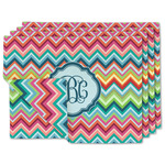 Retro Chevron Monogram Linen Placemat