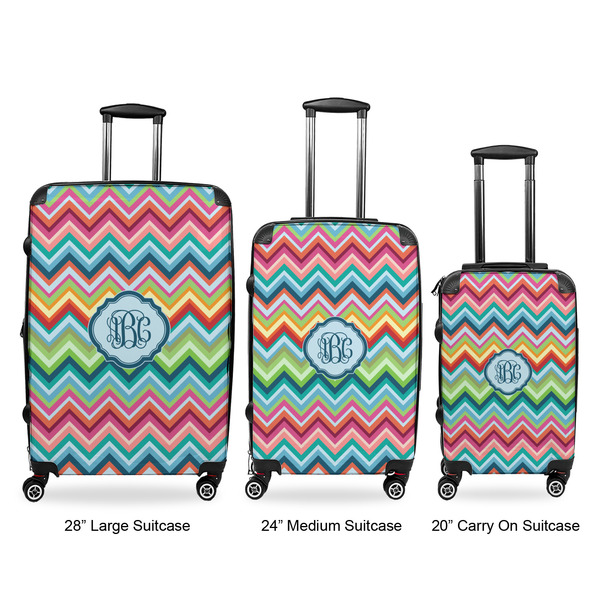 Retro Chevron Monogram Luggage Bags all sizes - With Handle