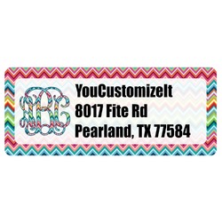 Retro Chevron Monogram Return Address Labels (Personalized)