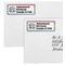 Retro Chevron Monogram Mailing Labels - Double Stack Close Up