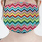 Retro Chevron Monogram Mask - Pleated (new) Front View on Girl