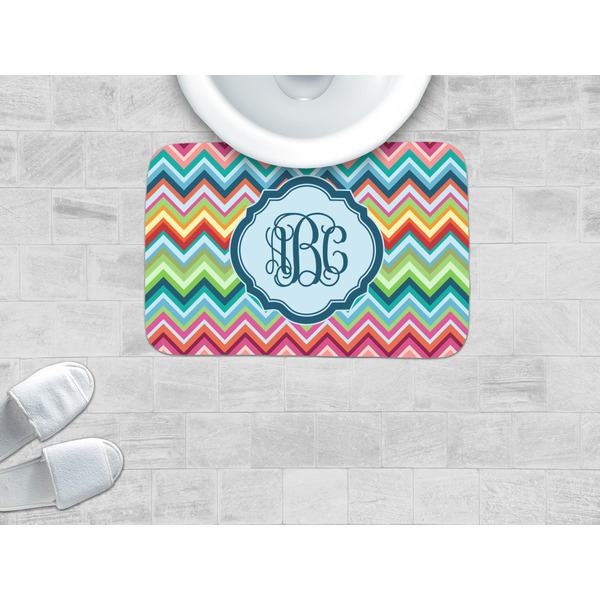 Retro Chevron Monogram Memory Foam Bath Mat - LIFESTYLE