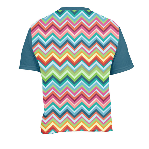 Retro Chevron Monogram Men's Crew Neck T Shirt Medium - Back