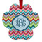 Retro Chevron Monogram Metal Paw Ornament - Double Sided