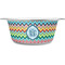 Retro Chevron Monogram Stainless Steel Dog Bowl (Personalized)