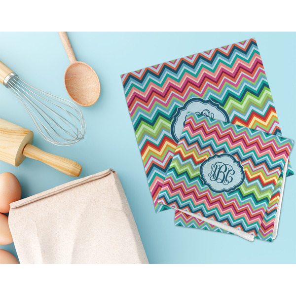 Retro Chevron Monogram Microfiber Dish Rag - LIFESTYLE