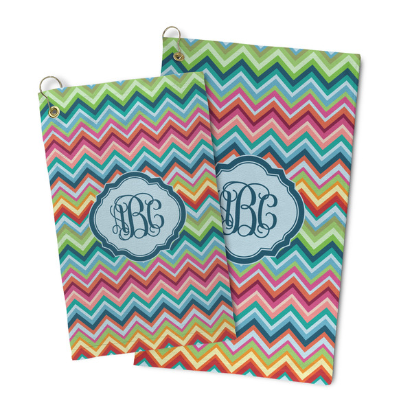 Retro Chevron Monogram Microfiber Golf Towel - PARENT/MAIN