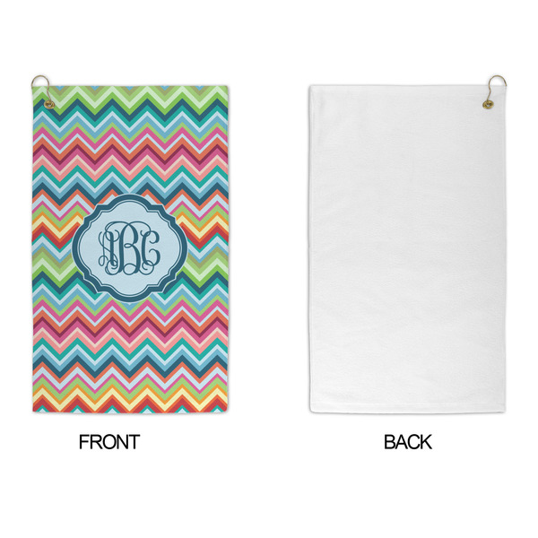 Retro Chevron Monogram Microfiber Golf Towels - APPROVAL