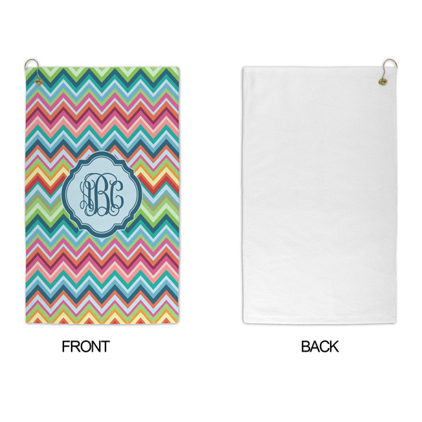 Retro Chevron Monogram Microfiber Golf Towels - APPROVAL