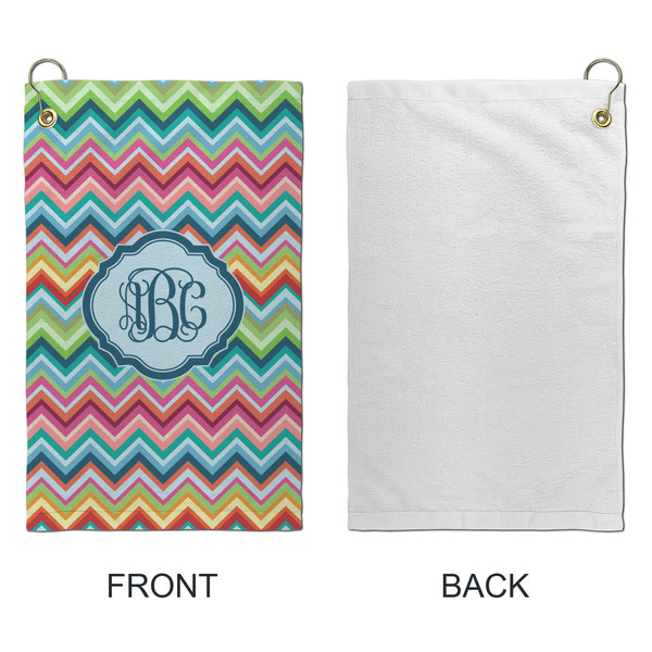 Retro Chevron Monogram Microfiber Golf Towels - Small - APPROVAL
