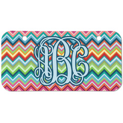 Retro Chevron Monogram Mini/Bicycle License Plate (2 Holes)