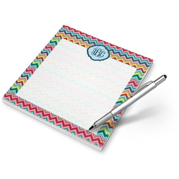 Custom Retro Chevron Monogram Notepad (Personalized)