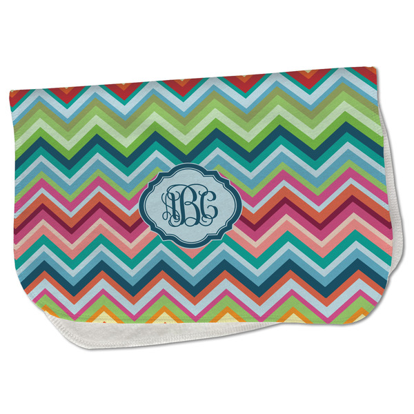 Custom Retro Chevron Monogram Burp Cloth - Fleece